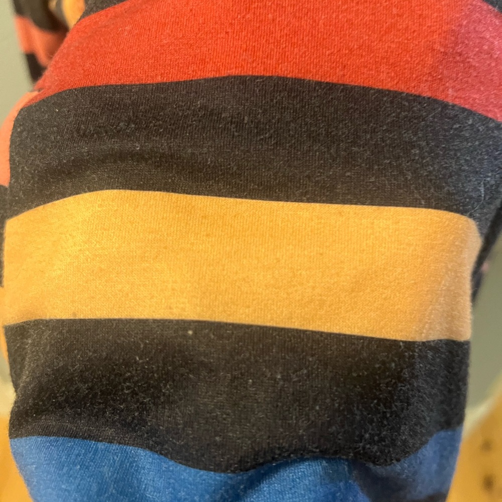 Hoodie- Multicolored striped double hoodie with zipper accents - Picture 6 of 6